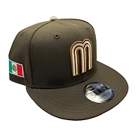 Mexico Brown Mexico Flag Patch Tan UV New Era 9FIFTY Snapback Hat
