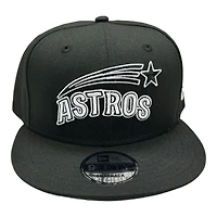 Houston Astros Black and White Basic Shooting Star Logo Gray UV New Era 9FIFTY Snapback Hat