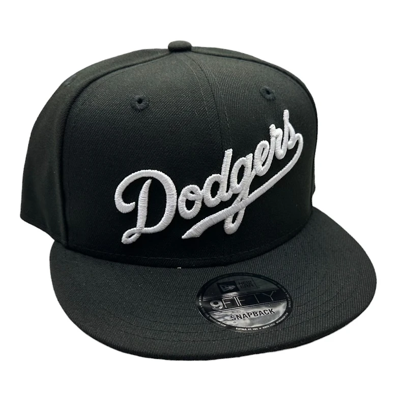 Los Angeles Dodgers Black and White Script Gray UV New Era 9FIFTY Snapback Hat