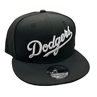 Los Angeles Dodgers Black and White Script Gray UV New Era 9FIFTY Snapback Hat
