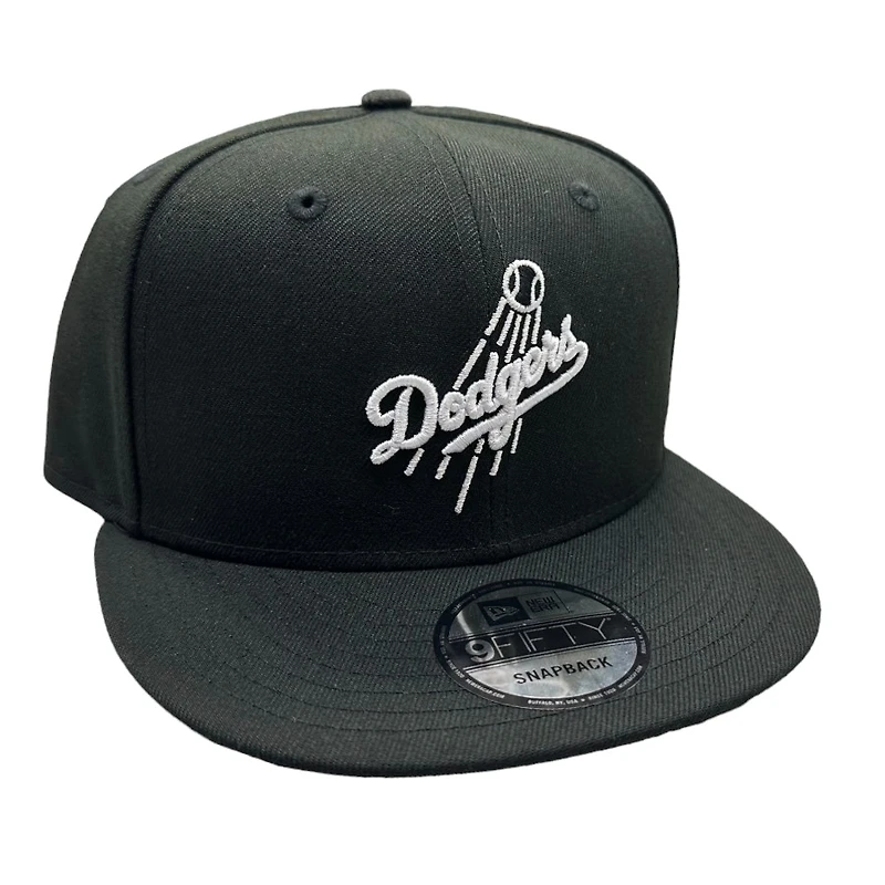 Los Angeles Dodgers Black and White Shooting Ball Logo Gray UV New Era 9FIFTY Snapback Hat