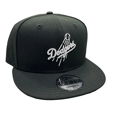 Los Angeles Dodgers Black and White Shooting Ball Logo Gray UV New Era 9FIFTY Snapback Hat