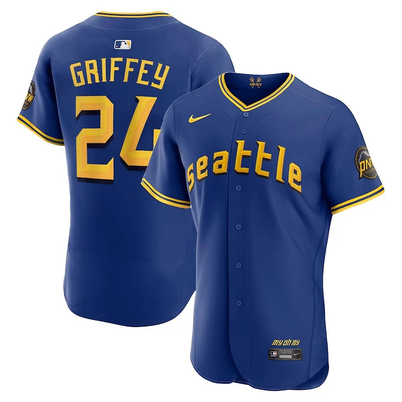 Seattle Mariners Ken Griffey Jr Royal Blue City Connect Nike Elite Player Jersey