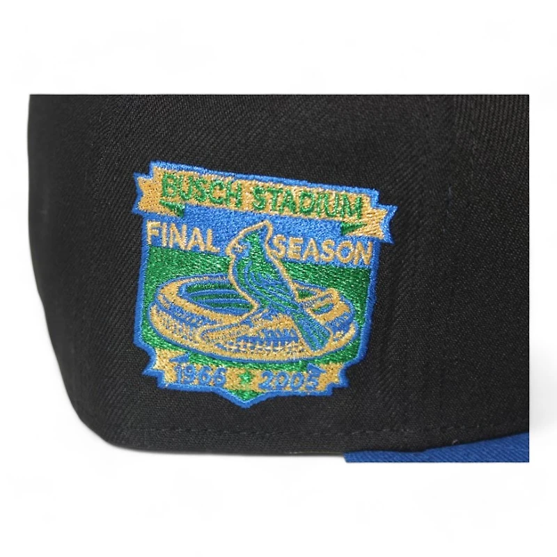 St Louis Cardinals Black and Blue "Cash Pack" Final Season at Busch Stadium Patch Gray UV New Era 59Fifty Fitted Hat