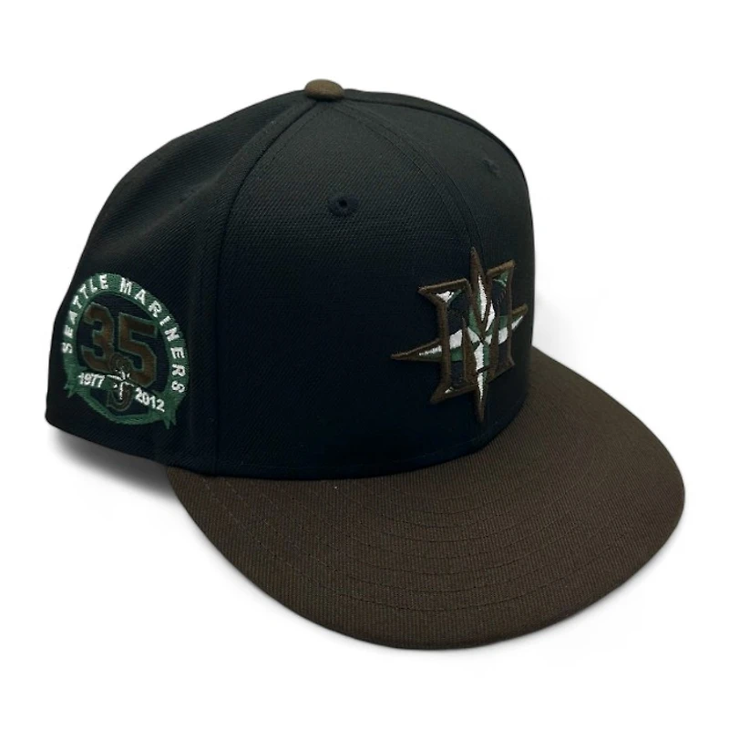 Seattle Mariners Black and Brown 35th Anni Patch Gray UV New Era 59FIFTY Fitted Hat