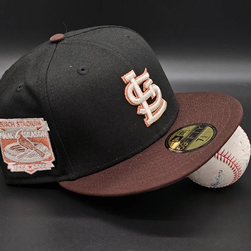 St. Louis Cardinals Black HG5 Arrival Jay9fitteds Busch Stadium Patch Cotton Pink UV 59FIFTY Fitted Hat