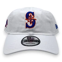 Seattle Mariners BSU Night White with Royal and Orange Logo Bronco Head Side Patch New Era 9TWENTY Adjustable Hat