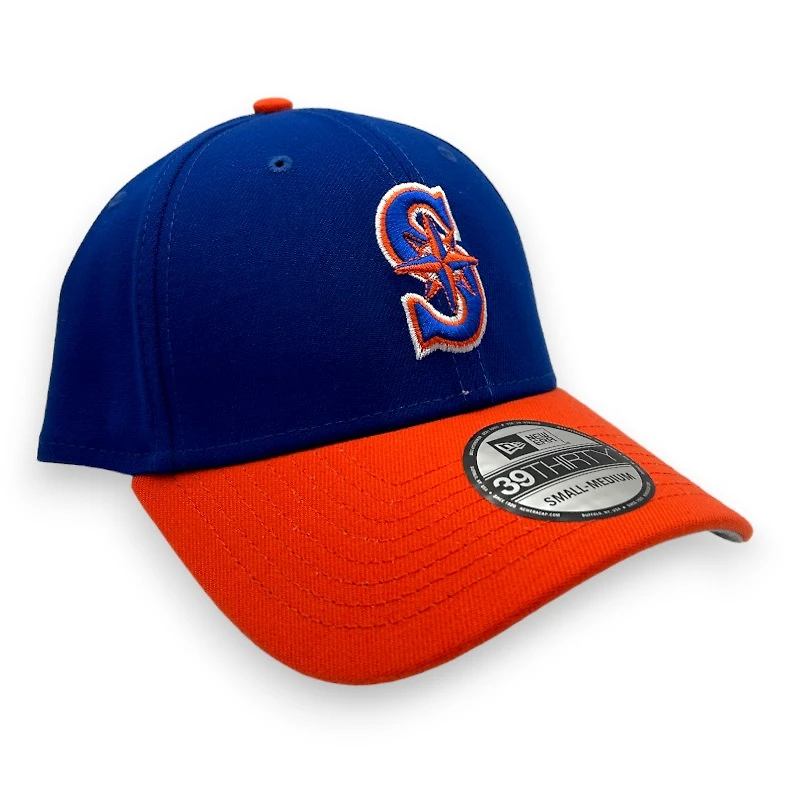 Seattle Mariners BSU Night Royal and Orange Bronco Head Side Patch New Era 39THIRTY Flex Hat