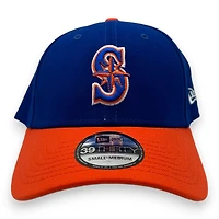 Seattle Mariners BSU Night Royal and Orange Bronco Head Side Patch New Era 39THIRTY Flex Hat