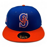 Seattle Mariners BSU Night Royal and Orange Bronco Head Side Patch Gray UV New Era 59Fifty Fitted Hat
