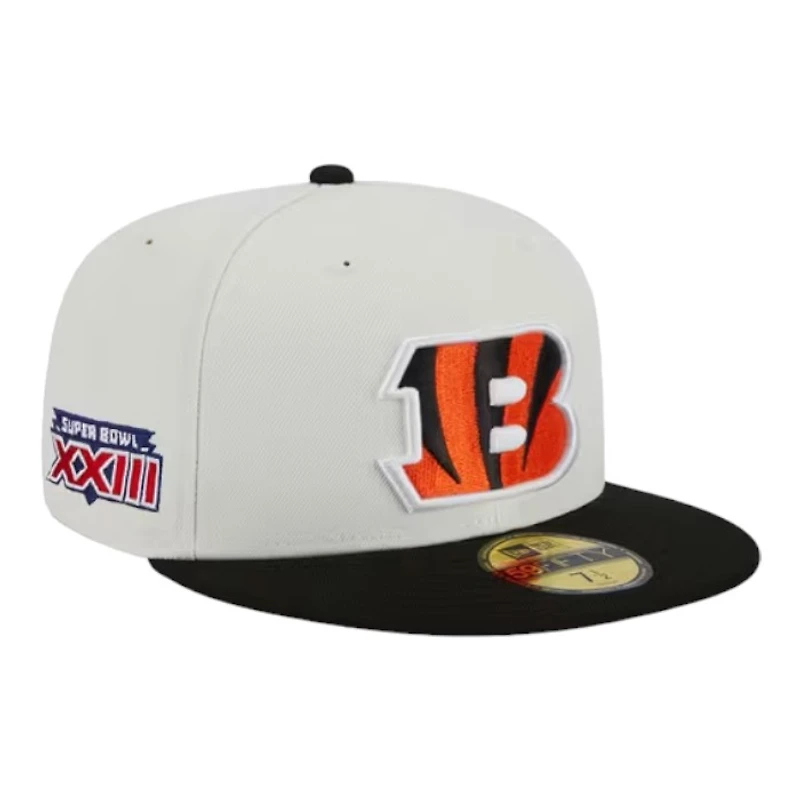 Cincinnati Bengals Chrome and Black SB XXVIII Patch Gray UV Annual Clearance New Era 59FIFTY Fitted Hat