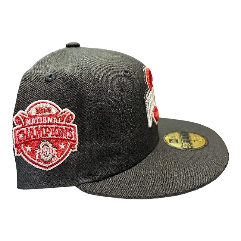 Ohio State Buckeyes Black 2024 National Champs Patch Gray UV New Era 59FIFTY Fitted Hat