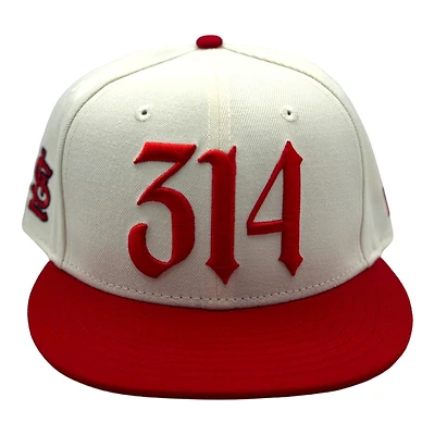 St. Louis Cardinals 314 Front Logo Chrome and Red STL Patch Red UV New Era 9FIFTY Snapback Hat
