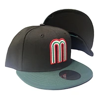 Mexico Black and Dark Green Mexico Flag Patch Black UV New Era 9FIFTY Snapback Hat