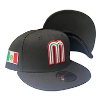 Mexico Black Mexico Flag Patch Black UV New Era 9FIFTY Snapback Hat