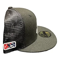 Stockton Ports Black Mesh Back MiLB Side Batty Gray UV New Era 59FIFTY Fitted Hat