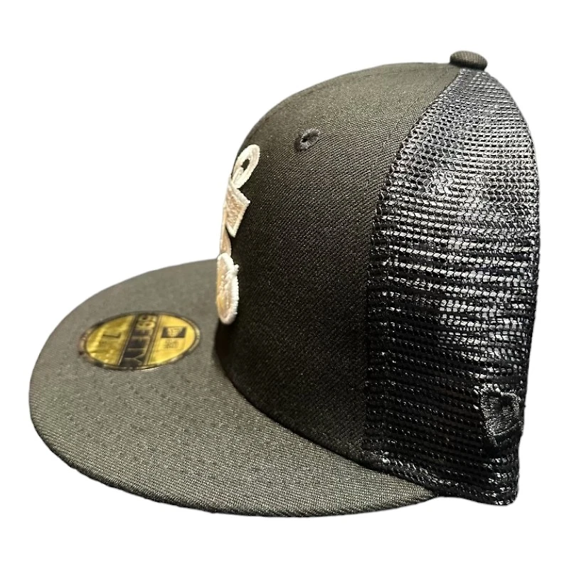 Stockton Ports Black Mesh Back MiLB Side Batty Gray UV New Era 59FIFTY Fitted Hat