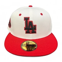 Los Angeles Dodgers Chrome and Red 50th Anni Patch Maroon UV 59FIFTY Fitted Hat
