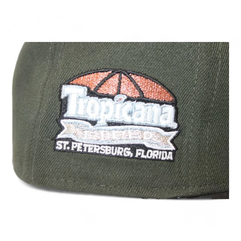 Tampa Bay Rays Dark Olive and Black "LiftedPinz Creator Gang Pack" Tropicana Stadium Patch Icy Blue UV New Era 59Fifty Fitted Hat