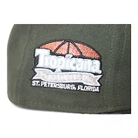 Tampa Bay Rays Dark Olive and Black "LiftedPinz Creator Gang Pack" Tropicana Stadium Patch Icy Blue UV New Era 59Fifty Fitted Hat