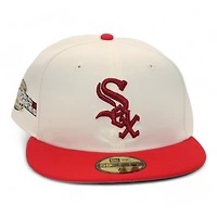 Chicago White Sox Cream and Red "BrimAdictz Creator Gang Pack" 2005 World Series Patch Gray UV New Era 59Fifty Fitted Hat