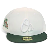 Baltimore Orioles Cream and Green "2Tone Creator Gang Pack" 50th Anniversary Patch Gray UV New Era 59Fifty Fitted Hat