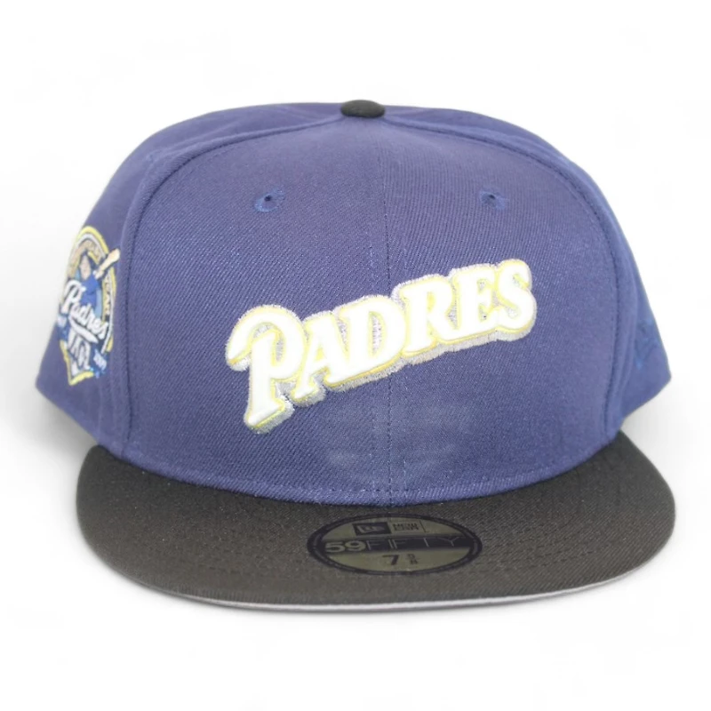 San Diego Padres Blue and Black "Valley Creator Gang Pack" 40th Anniversary Patch Gray UV New Era 59Fifty Fitted Hat