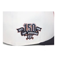 Cincinatti Reds Cream and Navy "80West Creator Gang Pack" 150th Anniversary Patch Gray UV New Era 59Fifty Fitted Hat