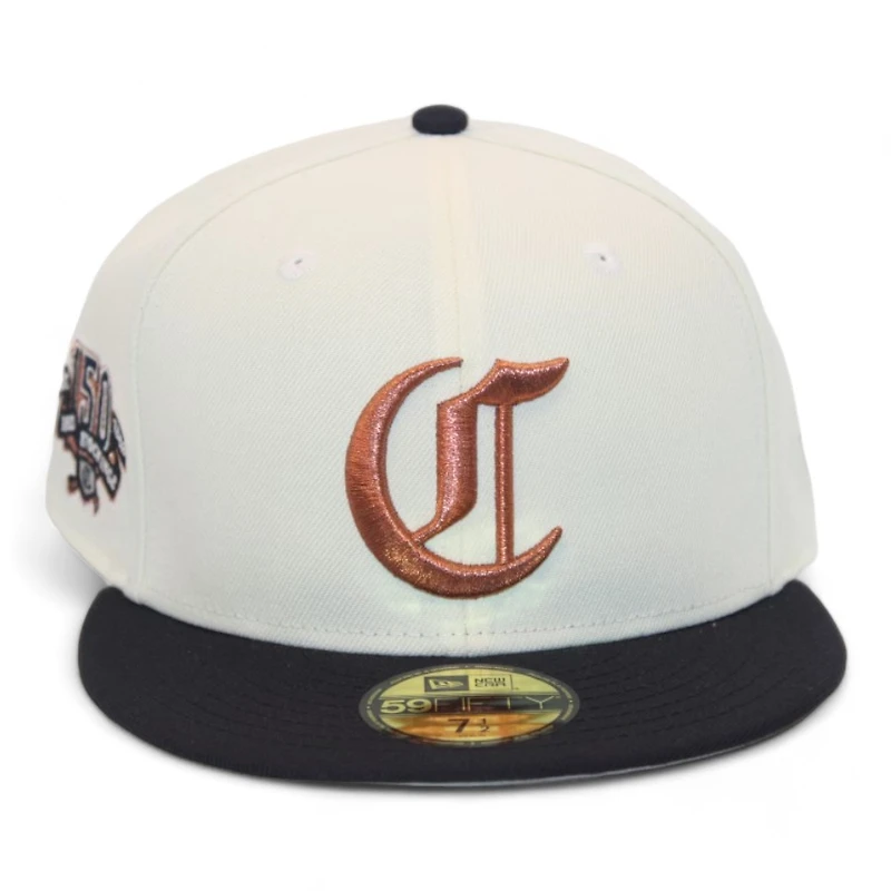 Cincinatti Reds Cream and Navy "80West Creator Gang Pack" 150th Anniversary Patch Gray UV New Era 59Fifty Fitted Hat