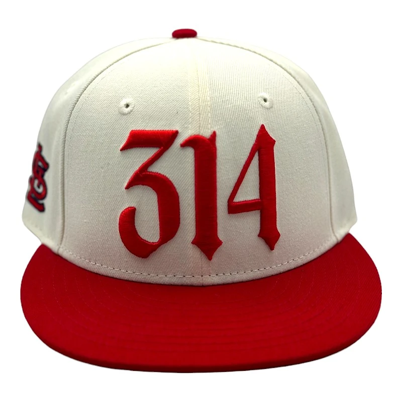 St. Louis Cardinals Cream Red Two Tone 314 Custom Logo UV New Era 59FIFTY Fitted Hat
