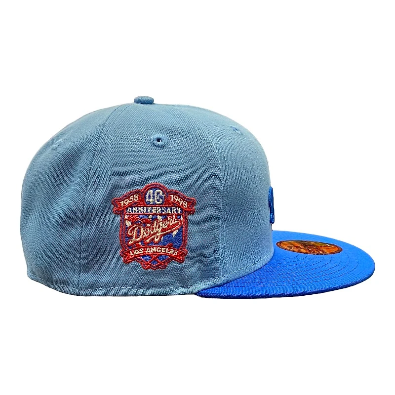 Los Angeles Dodgers Blue Two Tone "Ice Cold" 40th Anniversary Patch Red UV 59FIFTY Fitted Hat