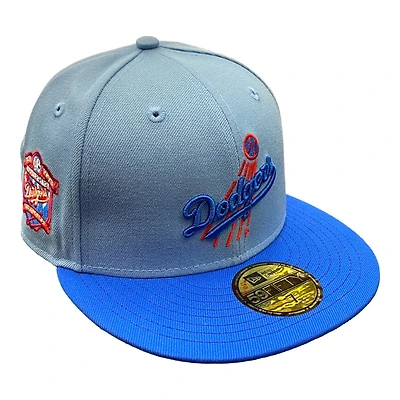 Los Angeles Dodgers Blue Two Tone "Ice Cold" 40th Anniversary Patch Red UV 59FIFTY Fitted Hat