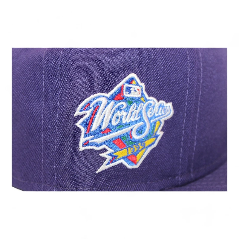 New York Yankees Purple "DPM Stock Pack" 1998 World Series Patch Gray UV Era 59Fifty Fitted Hat