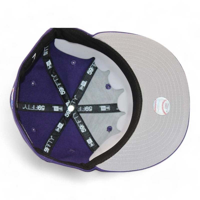 New York Yankees Purple "DPM Stock Pack" 1998 World Series Patch Gray UV Era 59Fifty Fitted Hat
