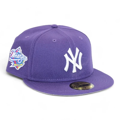 New York Yankees Purple "DPM Stock Pack" 1998 World Series Patch Gray UV Era 59Fifty Fitted Hat