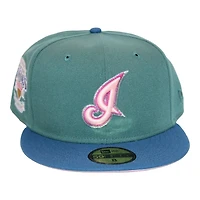 Cleveland Indians Teal and Military Blue "Shortshooter Pack" Jacobs Field Inaugural Season Patch Pink UV New Era 59Fifty Fitted Hat