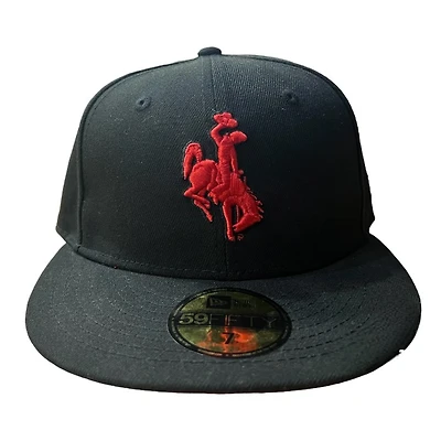 Wyoming Cowboys Black and Red NCAA New Era 59FIFTY Fitted Hat