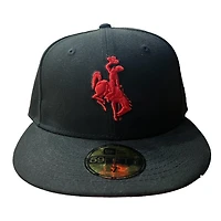 Wyoming Cowboys Black and Red NCAA New Era 59FIFTY Fitted Hat