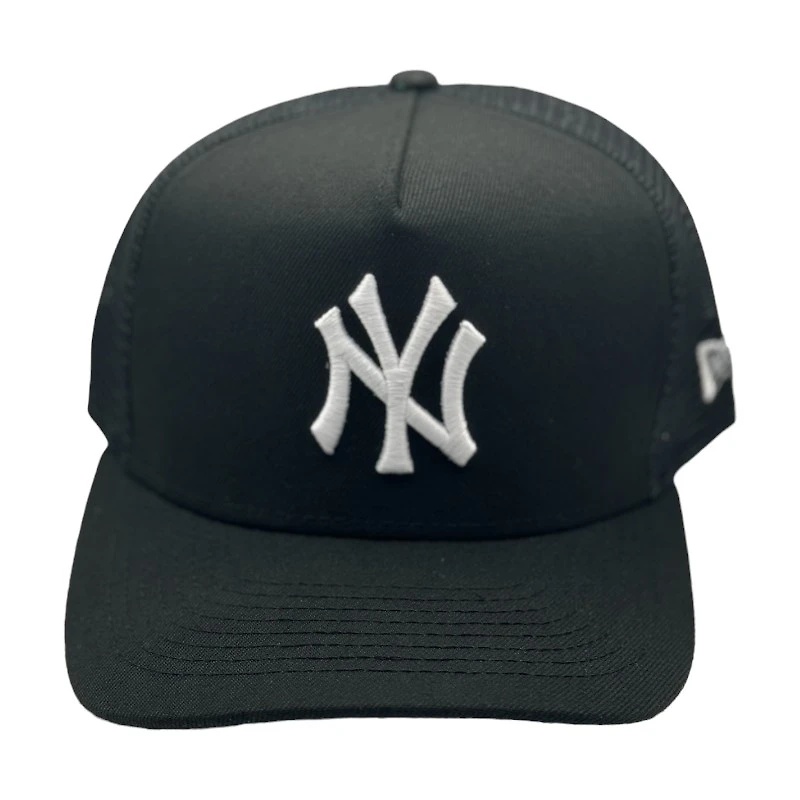 New York Yankees Black and White Mesh Back New Era A-Frame Snapback Hat
