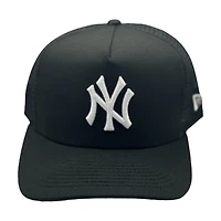 New York Yankees Black and White Mesh Back New Era A-Frame Snapback Hat