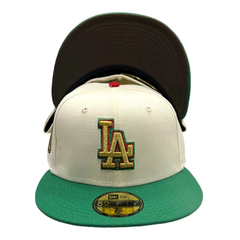 Los Angeles Dodgers Chrome and Green "El Centenario" 1980 ASG Patch Brown UV New Era 59FIFTY Fitted Hat
