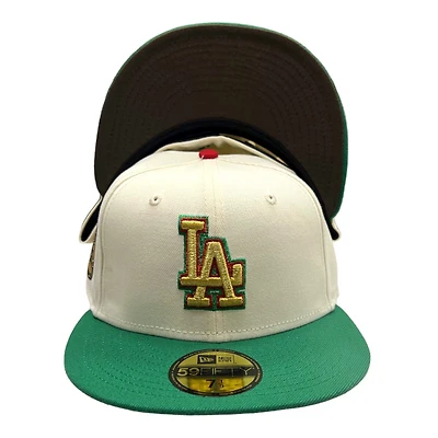 Los Angeles Dodgers Chrome and Green "El Centenario" 1980 ASG Patch Brown UV New Era 59FIFTY Fitted Hat