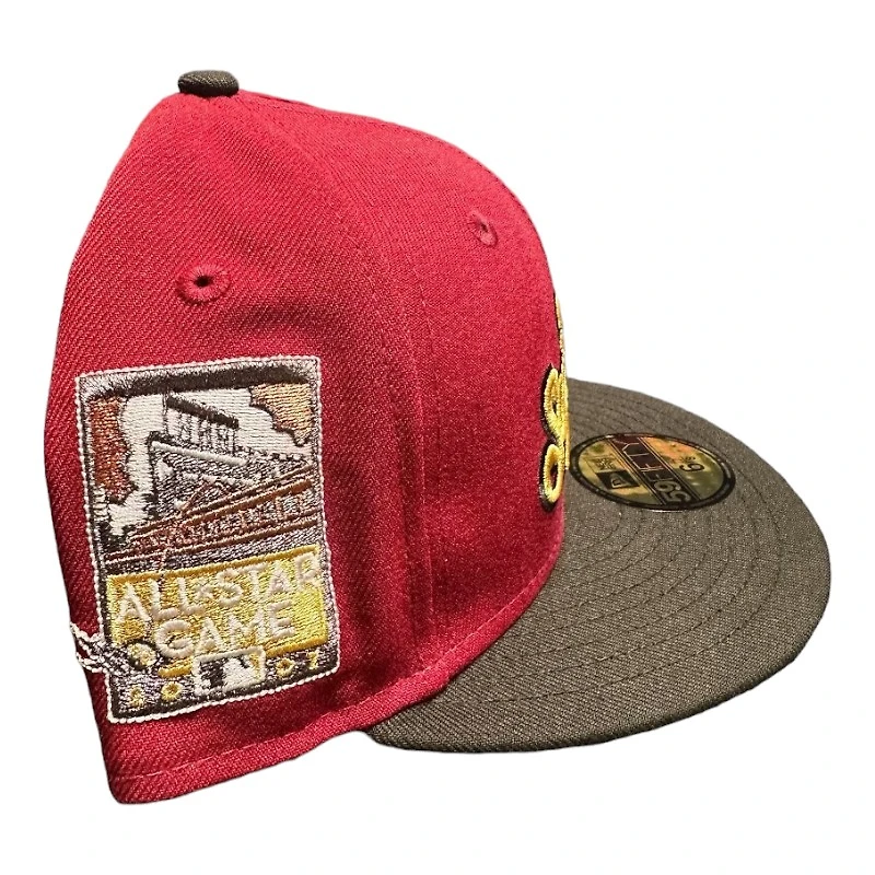 San Francisco Giants Warm Wine and Black 2007 ASG Patch Gray UV New Era 59FIFTY Fitted Hat