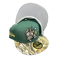Hartford Yard Goats Green and Realtree Script Patch Gray UV MiLB New Era 59Fifty Fitted Hat