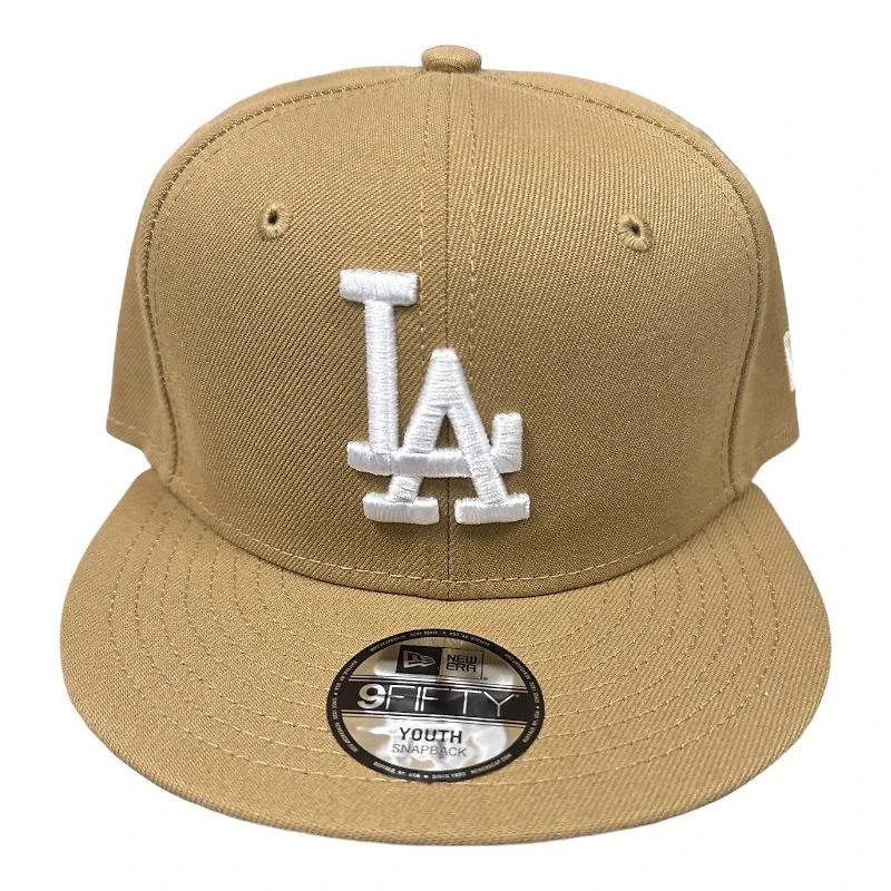 Kids Los Angeles Dodgers Khaki Brown and White New Era 9FIFTY Snapback Hat