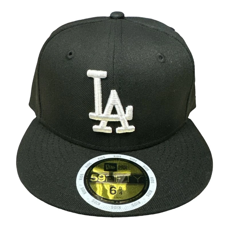 Kids Los Angeles Dodgers Black and White New Era 59FIFTY Fitted Hat