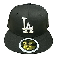 Kids Los Angeles Dodgers Black and White New Era 59FIFTY Fitted Hat
