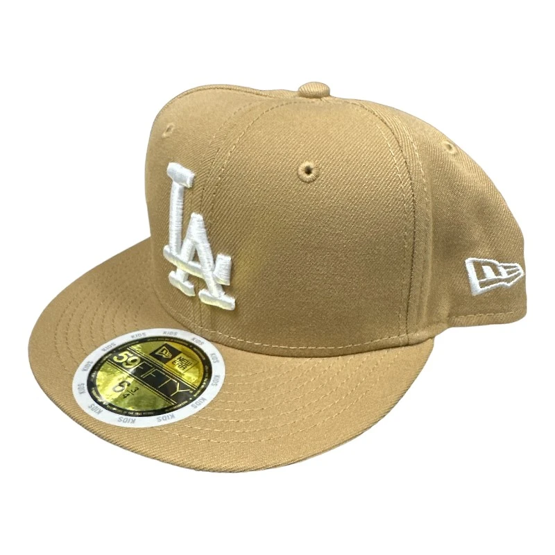 Kids Los Angeles Dodgers Khaki Brown New Era 59FIFTY Fitted Hat
