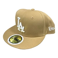 Kids Los Angeles Dodgers Khaki Brown New Era 59FIFTY Fitted Hat