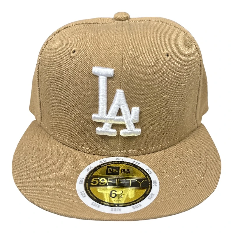 Kids Los Angeles Dodgers Khaki Brown New Era 59FIFTY Fitted Hat
